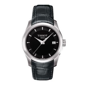 Tissot T Trend Couturier Black Dial Black Leather Strap Watch For Women - T035.210.16.051.00 Authentic Buy Shop Now