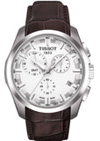 Tissot Couturier Chronograph White Dial Brown Leather Strap Watch For Men - T035.617.16.031.00 Authentic Buy Shop Now