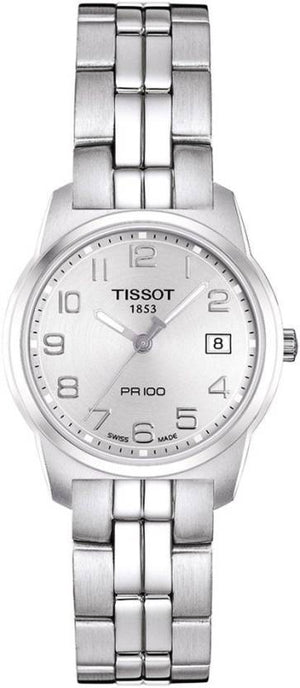 Tissot T Classic PR100 Silver Dial Silver Steel Strap Watch For Women - T049.210.11.032.00 Authentic Buy Shop Now