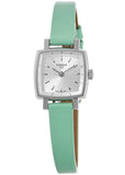 Tissot T Lady Lovely Square Silver Dial Light Green Leather Strap Watch for Women - T058.109.16.031.01 Authentic Buy Shop Now