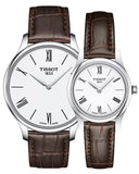 Tissot Tradition 5.5 Lady Silver Dial Brown Leather Strap Watch for Women - T063.009.16.018.00 Authentic Buy Shop Now