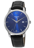 Tissot T Classic Tradition Blue Dial Black Leather Strap Watch For Men - T063.610.16.047.00 Authentic Buy Shop Now