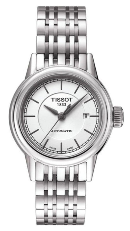 Tissot T Classic Carson Automatic White Dial Silver Steel Strap Watch For Women - T085.207.11.011.00 Authentic Buy Shop Now
