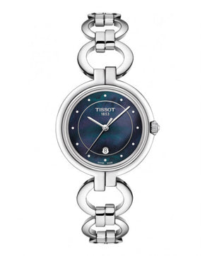 Tissot T Lady Flamingo Mother of Pearl Blue Dial Silver Steel Strap Watch for Women - T094.210.11.126.00 Authentic Buy Shop Now
