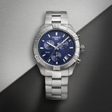 Tissot PR 100 Sport Quartz Chronograph Blue Dial Silver Steel Strap Watch For Men - T101.617.11.041.00 Authentic Buy Shop Now