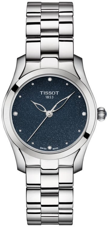 Tissot T Wave II Blue Dial Silver Steel Strap Watch For Women - T112.210.11.046.00 Authentic Buy Shop Now