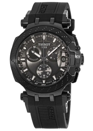 Tissot T Race Chronograph Anthracite Black Dial Black Silicone Strap Watch For Men - T115.417.37.061.03 Authentic Buy Shop Now