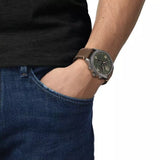 Tissot T Sport Chrono XL Green Dial Brown Leather Strap Watch For Men - T116.617.36.097.00 Authentic Buy Shop Now