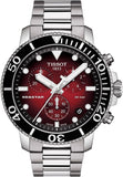 Tissot Seastar 1000 Chronograph Red Dial Silver Steel Strap Watch For Men - T120.417.11.421.00 Authentic Buy Shop Now