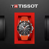 Tissot Seastar 1000 Chronograph Black Dial Orange Rubber Strap Watch For Men - T120.417.17.051.01 Authentic Buy Shop Now