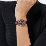Tissot Carson Premium Lady Maroon Dial Maroon Leather Strap Watch For Women - T122.210.16.373.00 Authentic Buy Shop Now