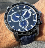 Tissot Supersport Chrono Black Dial Blue Nylon Strap Watch for Men - T125.617.17.051.03 Authentic Buy Shop Now