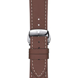 Tissot Gentleman Silver Dial Brown Leather Strap Watch For Men - T127.410.16.031.00 Authentic Buy Shop Now