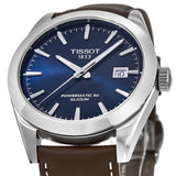 Tissot Gentleman Powermatic 80 Silicium Blue Dial Brown Leather Strap Watch For Men - T127.407.16.041.00 Authentic Buy Shop Now