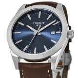 Tissot Gentleman Blue Dial Brown Leather Strap Watch For Men - T127.410.16.041.00 Authentic Buy Shop Now