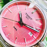 Tissot PRX Quartz Pink Dial Silver Steel Strap Watch for Women - T137.210.11.331.00 Authentic Buy Shop Now