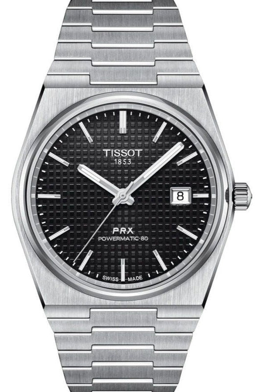 Tissot PRX Powermatic 80 Black Dial Silver Steel Strap Watch for Men - T137.407.11.051.00 Authentic Buy Shop Now