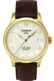 Tissot Le Locle Automatic Gold Dial Brown Leather Strap Watch For Men - T41.5.413.73 Authentic Buy Shop Now