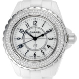 Chanel J12 Ceramic White Dial White Steel Strap Watch for Women - J12 H0968 Authentic Buy Shop Now