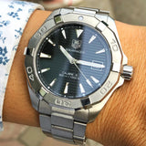 Tag Heuer Aquaracer Automatic Black Dial Silver Steel Strap Watch for Men - WAY2110.BA0928 Authentic Buy Shop Now