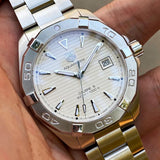 Tag Heuer Aquaracer Automatic White Dial Silver Steel Strap Watch for Men - WAY2111.BA0928 Authentic Buy Shop Now