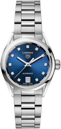 Tag Heuer Carrera Diamonds Blue Dial Silver Steel Strap Watch for Women - WBN2413.BA0621 Authentic Buy Shop Now