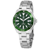 Tag Heuer Aquaracer Calibre 5 Green Dial Silver Steel Strap Watch for Men - WAY201S.BA0927 Authentic Buy Shop Now