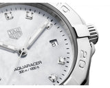 Tag Heuer Aquaracer Diamonds Mother of Pearl Dial Silver Steel Strap Watch for Women - WBD1414.BA0741 Authentic Buy Shop Now