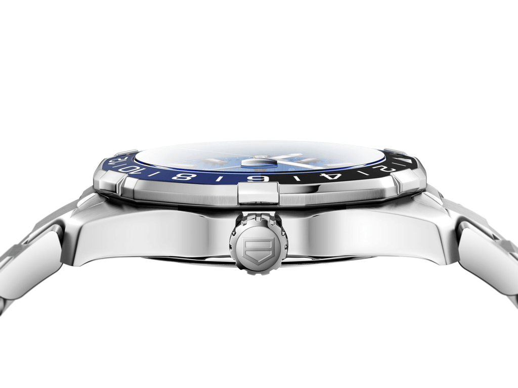 Tag Heuer Aquaracer GMT Calibre 6 Automatic Blue Dial Silver Steel Strap Watch for Men - WAY201T.BA0927 Authentic Buy Shop Now