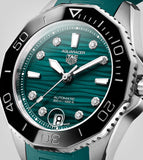 Tag Heuer Aquaracer Professional 300 Automatic Diamonds Green Dial Green Rubber Strap Watch for Women - WBP231G.FT6226 Authentic Buy Shop Now