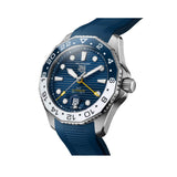 Tag Heuer Aquaracer Professional 300 GMT Automatic Blue Dial Blue Rubber Strap Watch for Men - WBP2010.FT6198 Authentic Buy Shop Now