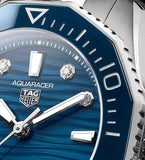 Tag Heuer Aquaracer Professional 300 Automatic Diamonds Blue Dial Silver Steel Strap Watch for Women - WBP231B.BA0618 Authentic Buy Shop Now