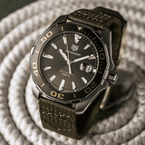 Tag Heuer Aquaracer Black Dial Khakhi Green NATO Strap Watch for Men - WAY101E.FC8222 Authentic Buy Shop Now