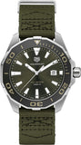 Tag Heuer Aquaracer Black Dial Khakhi Green NATO Strap Watch for Men - WAY101E.FC8222 Authentic Buy Shop Now