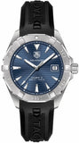 Tag Heuer Aquaracer Caliber 5 Blue Dial Black Rubber Strap Watch for Men - WAY2112.FT8021 Authentic Buy Shop Now