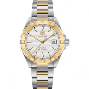 Tag Heuer Aquaracer Calibre 5 Automatic White Dial Two Tone Steel Strap Watch for Men - WAY2151.BD0912 Authentic Buy Shop Now