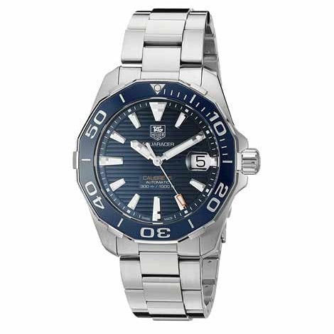Tag Heuer Aquaracer Calibre 5 Blue Dial Silver Steel Strap Watch for Men - WAY211C.BA0928 Authentic Buy Shop Now