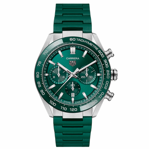 Tag Heuer Carrera Chronograph 44mm Green Dial Green Steel Strap Watch for Men - CBN2A1N.FT6238 Authentic Buy Shop Now