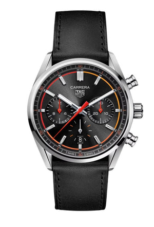 Tag Heuer Carrera Chronograph Black Dial Black Leather Strap Watch for Men - CBN201C.FC6542 Authentic Buy Shop Now
