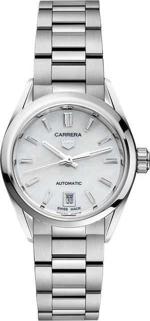 Tag Heuer Carrera Mother of Pearl Dial Silver Steel Strap Watch for Women - WBN2410.BA0621 Authentic Buy Shop Now