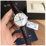 Tag Heuer Carrera Calibre 5 Automatic White Dial Brown Leather Strap Watch for Men - WAR201B.FC6291 Authentic Buy Shop Now