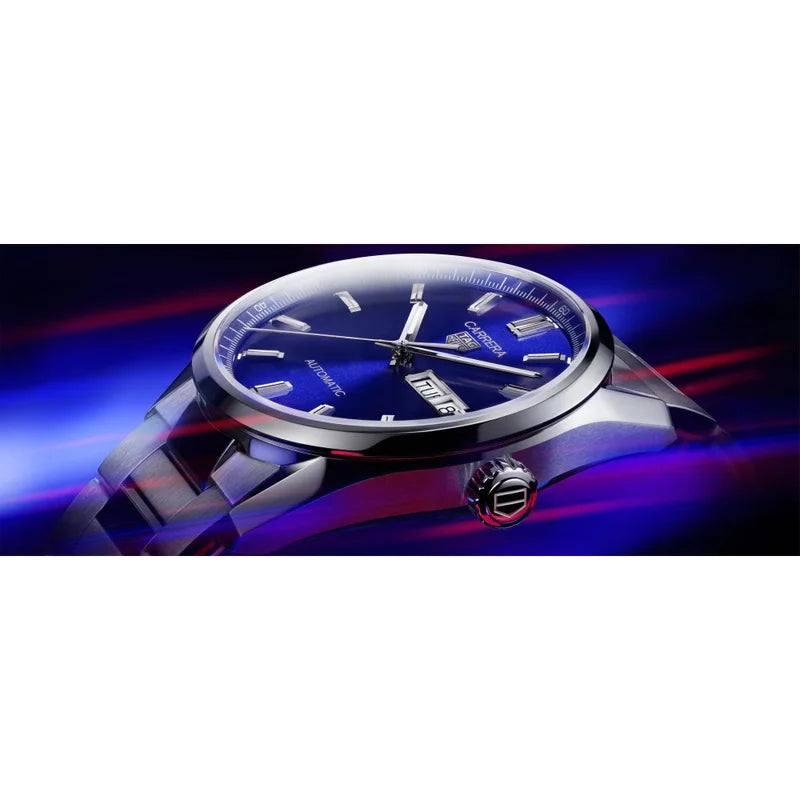 Tag Heuer Carrera Day Date Blue Dial Silver Steel Strap Watch for Women - WBN2012.BA0640 Authentic Buy Shop Now