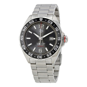 Tag Heuer Formula 1 Calibre 5 Chronograph Anthracite Dial Silver Steel Strap Watch for Men - WAZ2011.BA0842 Authentic Buy Shop Now