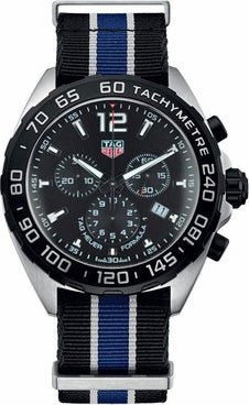 Tag Heuer Formula 1 Quartz Chronograph Black Dial Two Tone NATO Strap Watch for Men - CAZ1010.FC8197 Authentic Buy Shop Now