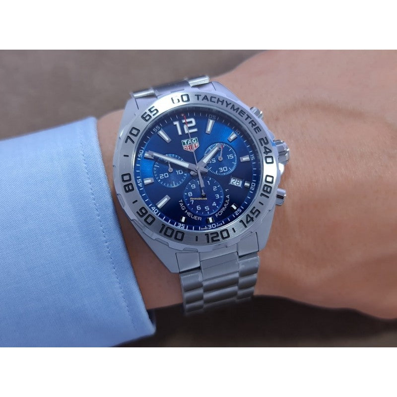 Tag Heuer Formula 1 Chronograph Blue Dial Silver Steel Strap Watch for Men - CAZ101K.BA0842 Authentic Buy Shop Now