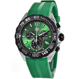 Tag Heuer Formula 1 Chronograph Green Dial Green Rubber Strap Watch for Men - CAZ101AP.FT8056 Authentic Buy Shop Now