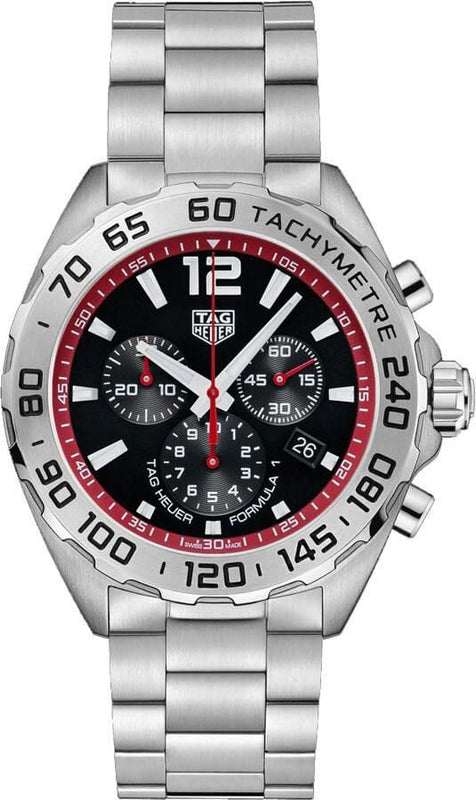 Tag Heuer Formula 1 Chronograph Black Dial Silver Steel Strap Watch for Men - CAZ101Y.BA0842 Authentic Buy Shop Now