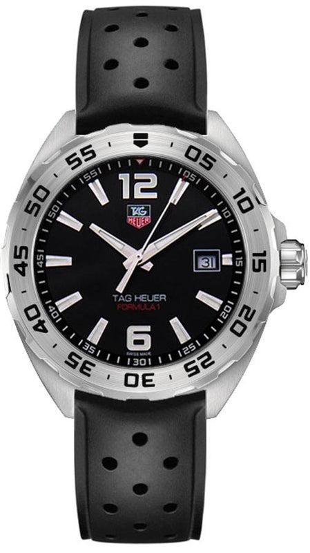 Tag Heuer Formula 1 Quartz Black Dial Black Rubber Strap Watch for Men - WAZ1112.FT8023 Authentic Buy Shop Now