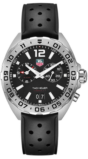 Tag Heuer Formula 1 Alarm Quartz Black Dial Black Rubber Strap Watch for Men - WAZ111A.FT8023 Authentic Buy Shop Now