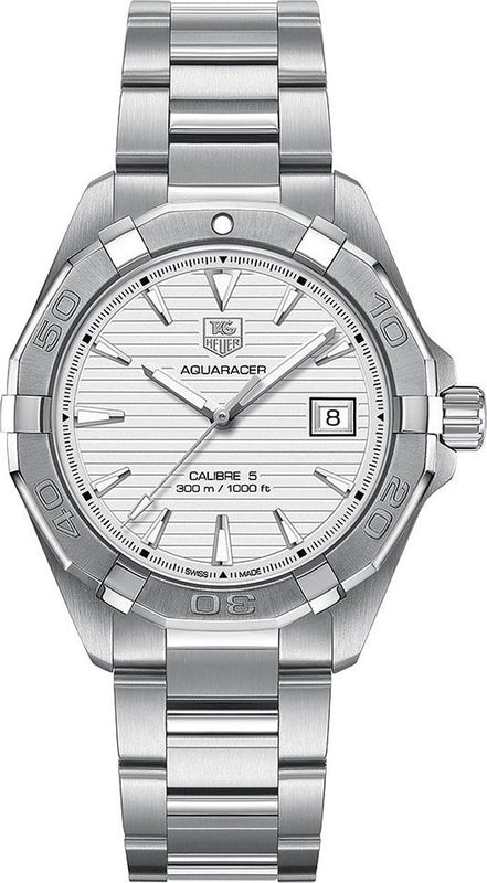 Tag Heuer Aquaracer Automatic White Dial Silver Steel Strap Watch for Men - WAY2111.BA0928 Authentic Buy Shop Now